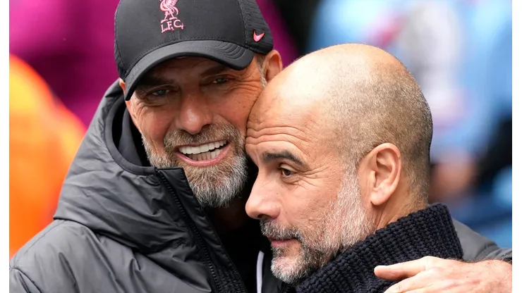 Klopp y Guardiola en su último duelo por Premier League.