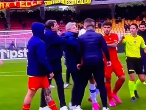 Entrenador del Lecce le pegó un cabezazo a delantero del Hellas Verona