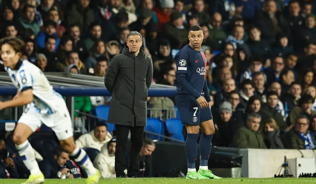 Kylian Mbappé y Luis Enrique en la victoria ante Real Sociedad: IMAGO