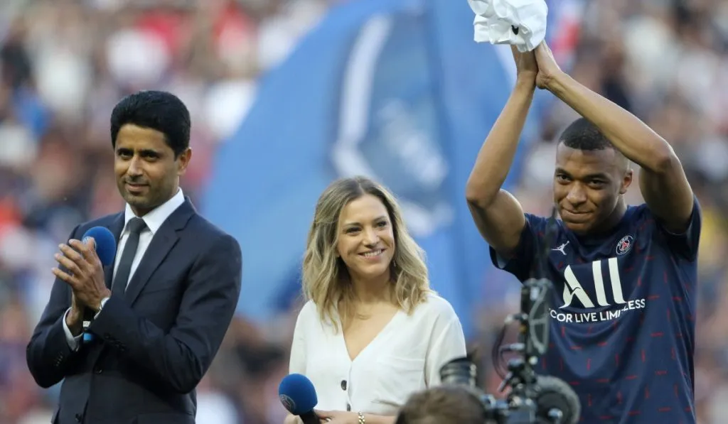 Nasser Al-Khelaifi y Mbappé tras su última renovación en PSG: IMAGO