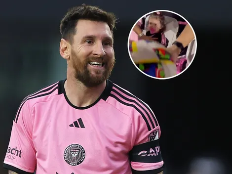 ¿Era el papá? Así reaccionó tras ver a la bebé golpeada por un balón de Messi