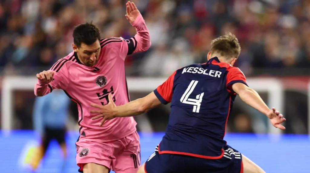 Messi en New England Revolution vs. Inter Miami. (Foto: Getty Images)