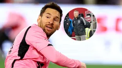 Lionel Messi y el DT de New England Revolution.