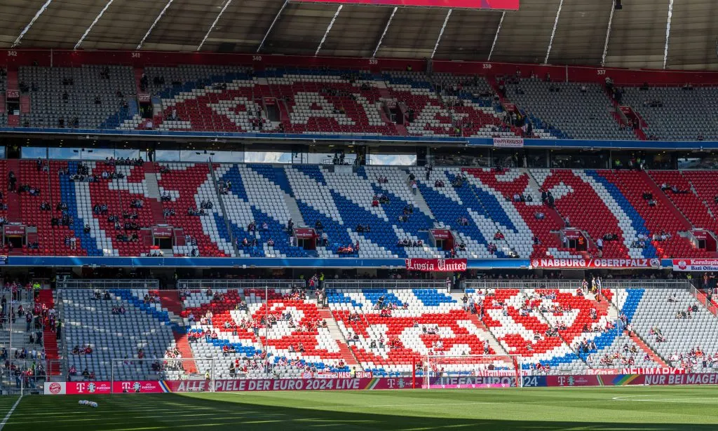 Allianz Arena, el recinto en el que se disputará la primera semifinal de la Champions League entre el Bayern Munich y el Real Madrid.