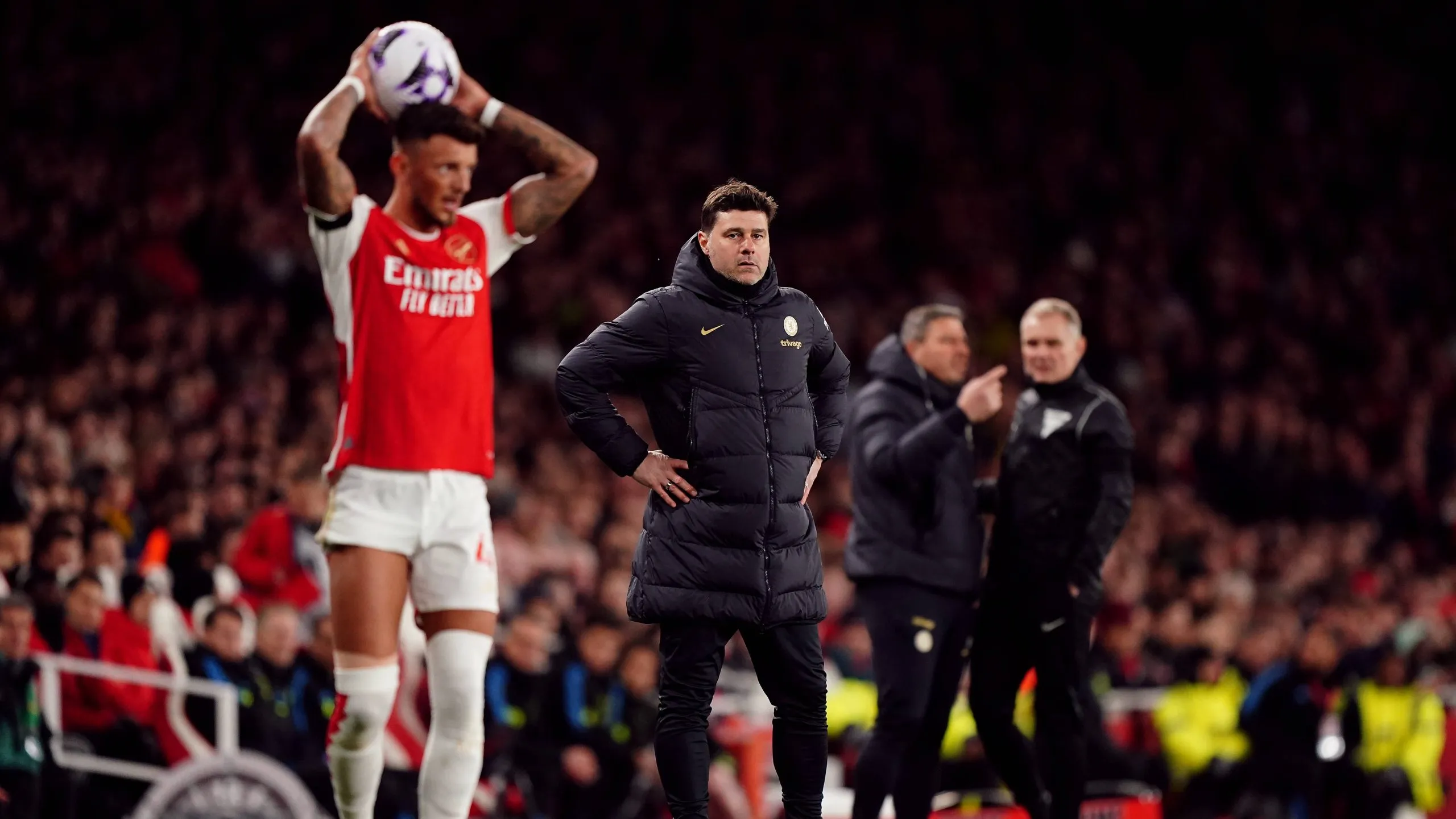 Mauricio Pochettino en el 5 a 0 del Arsenal al Chelsea.