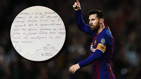 Lionel Messi y su servilleta en Barcelona, motivo de debate.