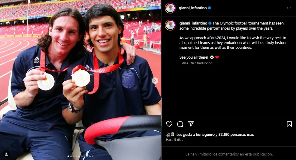 Mensaje del presidente de la FIFA con Messi