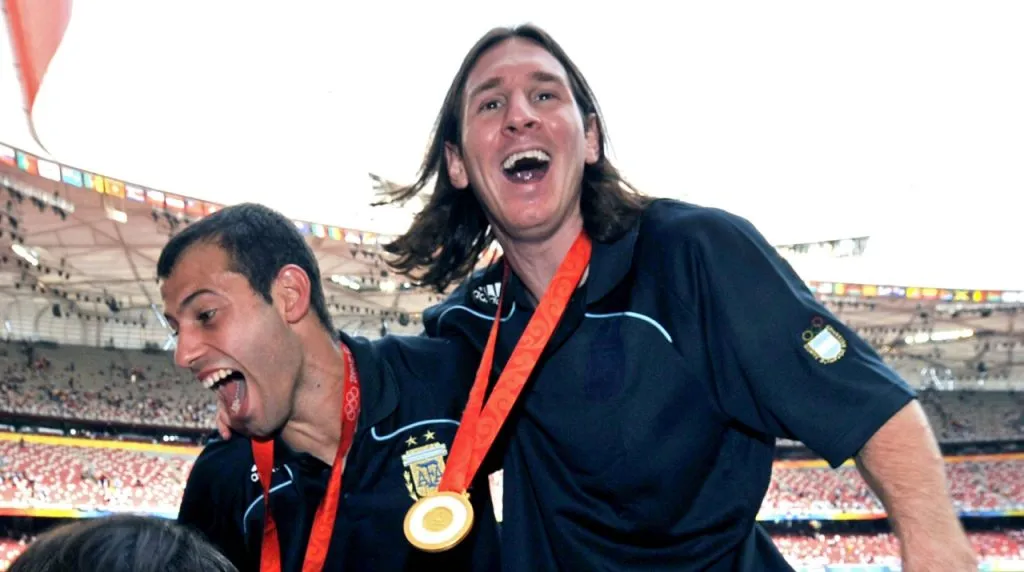 Mascherano y Messi en Beijing 2008. (Foto: Imago)