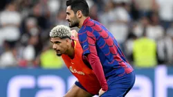 Ronald Araújo e Ilkay Gundogan en la previa de Real Madrid vs. Barcelona.