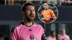 Lionel Messi y el árbitro FIFA Ismail Elfath.