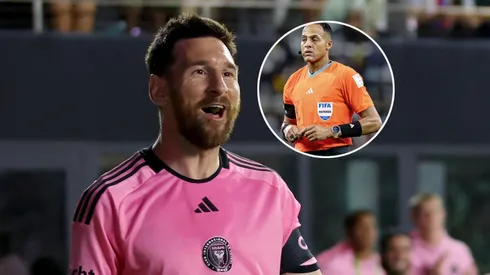 Lionel Messi y el árbitro FIFA Ismail Elfath.
