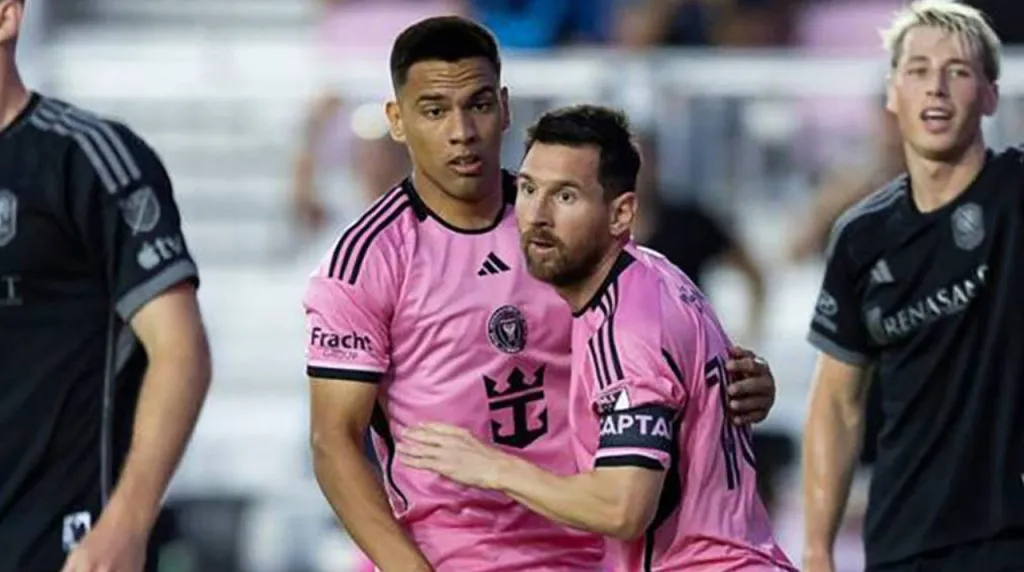 Diego Gómez y Lionel Messi en Inter Miami vs. Nashville. (Foto: Imago)
