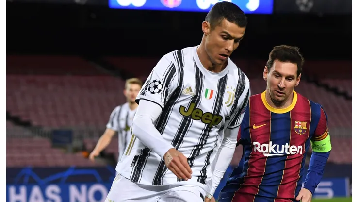 Lionel Messi y Cristiano Ronaldo en la Champions del 2021.