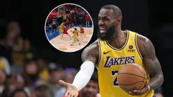 Jugada de Anthony Davis y LeBron James.