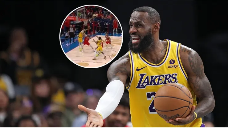 Jugada de Anthony Davis y LeBron James.