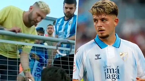 Dani Lorenzo del Málaga le vendió su camiseta a un hincha por 50 euros.