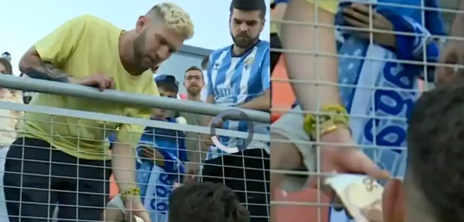 El momento en el que Dani Lorenzo vende su camiseta.