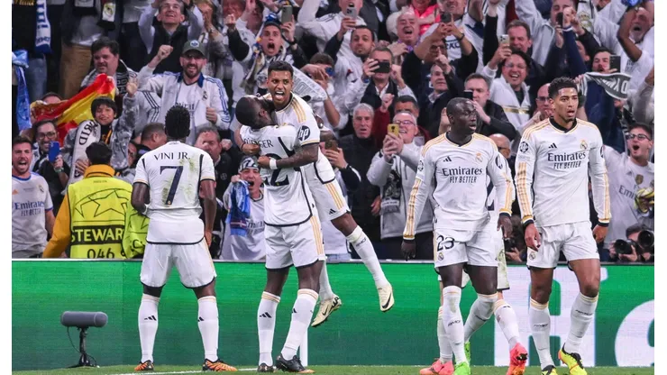 Real Madrid celebra uno de sus goles ante Manchester City en la ida.