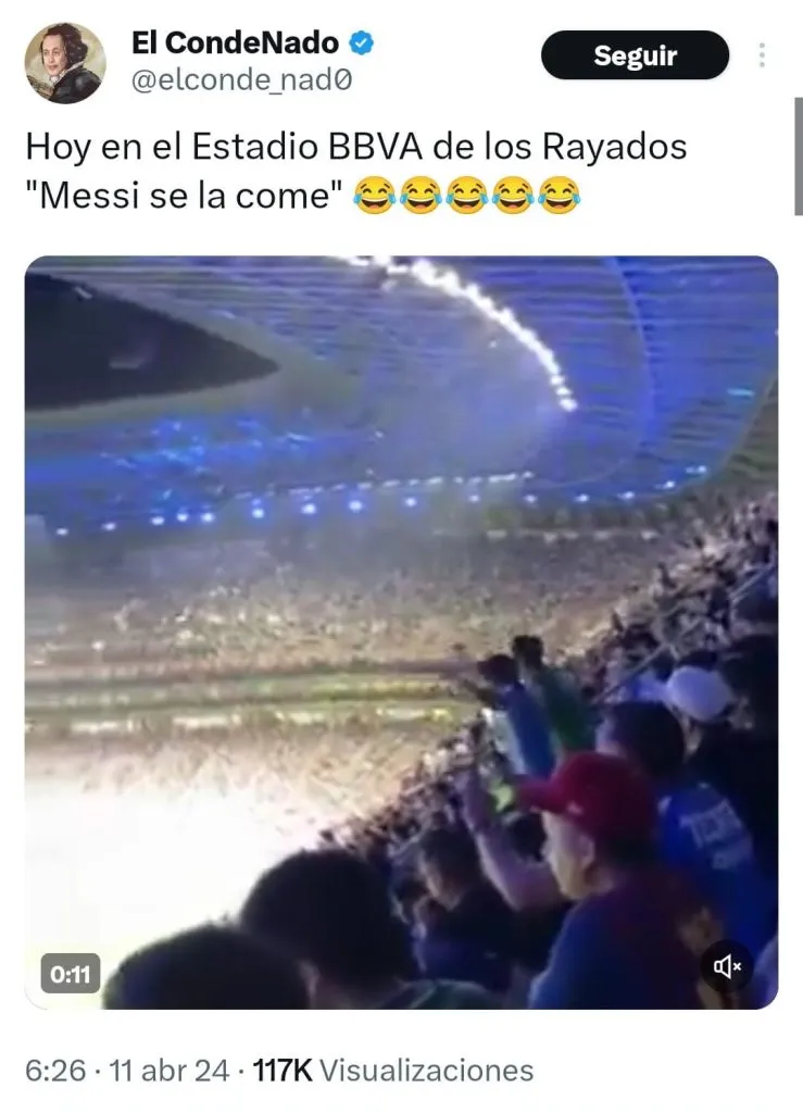 Los hinchas de los Rayados de Monterrey vs. Lionel Messi.