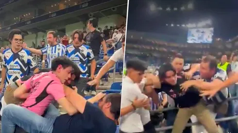 El clima tenso en las inmediaciones del Estadio de los Rayados de Monterrey.