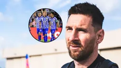 Jugadores de Monterrey y Leo Messi.