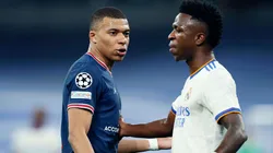 Kylian Mbappé vs. Vinicius en la Champions 2022.