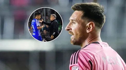 Maximiliano Meza, Gerardo Martino y Lionel Messi.