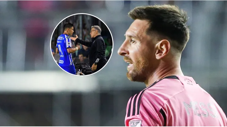 Maximiliano Meza, Gerardo Martino y Lionel Messi.