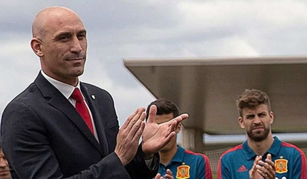 Gerard Piqué y Luis Rubiales en un acto de la RFEF antes de Rusia 2018: IMAGO