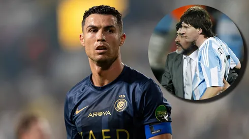 Cristiano Ronaldo, Lionel Messi y Diego Maradona.