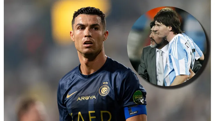Cristiano Ronaldo, Lionel Messi y Diego Maradona.