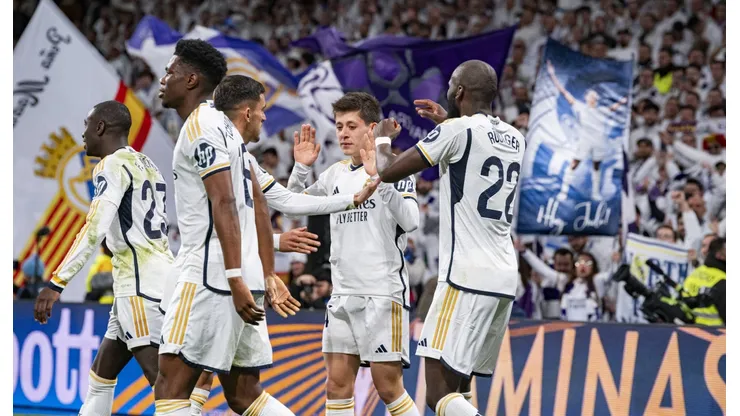 Jugadores del Real Madrid ante Celta de Vigo.