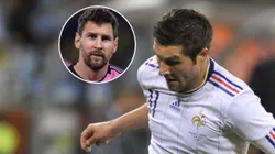 Lionel Messi y un jugador de la Selección de Francia.