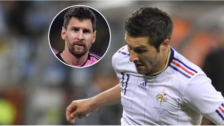 Lionel Messi y un jugador de la Selección de Francia.