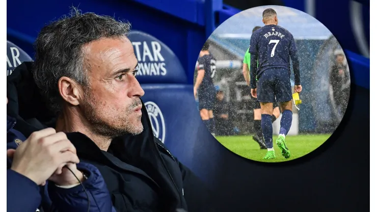 Luis Enrique y Kylian Mbappé vs. Marsella.