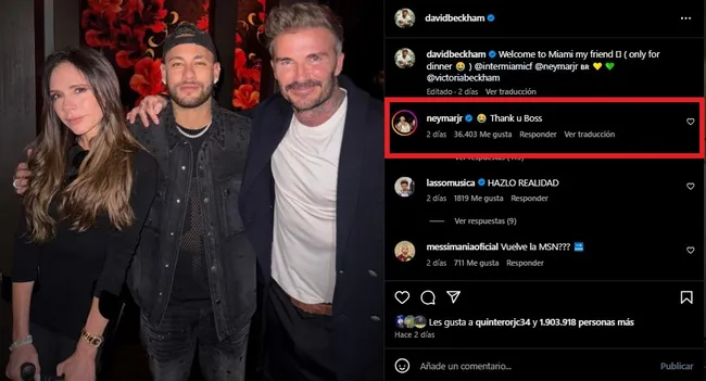 Foto de Beckham con Neymar