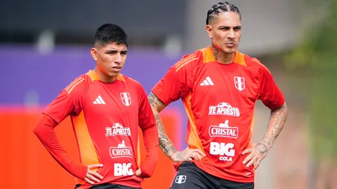 Piero Quispe y Paolo Guerrero, jugadores de Perú para la Copa América 2024.