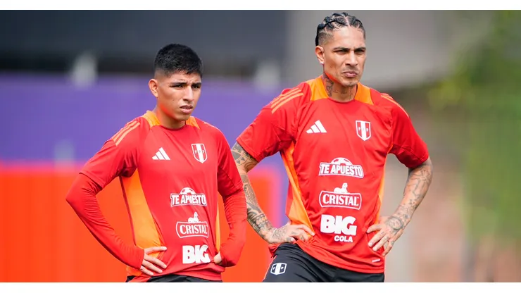 Piero Quispe y Paolo Guerrero, jugadores de Perú para la Copa América 2024.