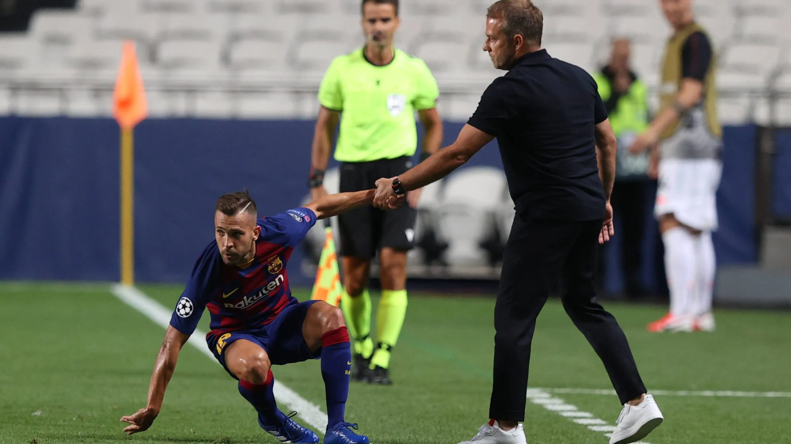 Hansi Flick en aquel recordado Bayern Munich 8 – Barcelona 2 por los Cuartos de Final de la Champions League 2019/2020.