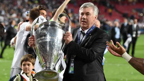 Carlo Ancelotti celebra uno de sus títulos de Champions League.