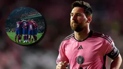 Lionel Messi y jugadores del Barcelona.