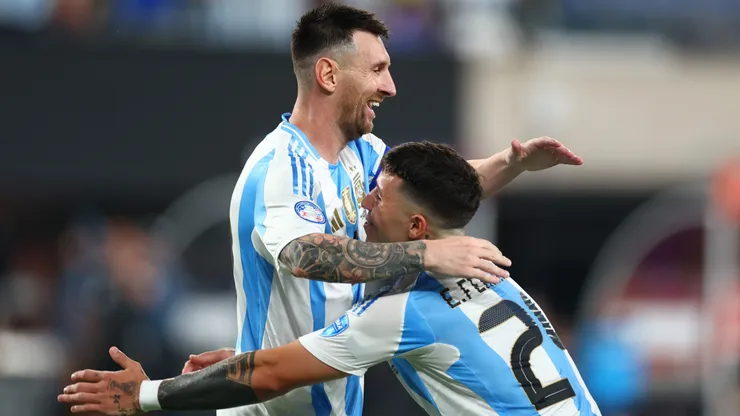 El 10 celebra su primer gol en la Copa América 2024.