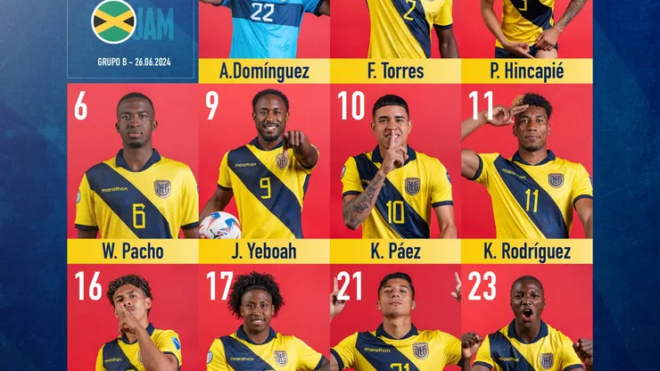Los números de Ecuador parta el partido contra Jamaica