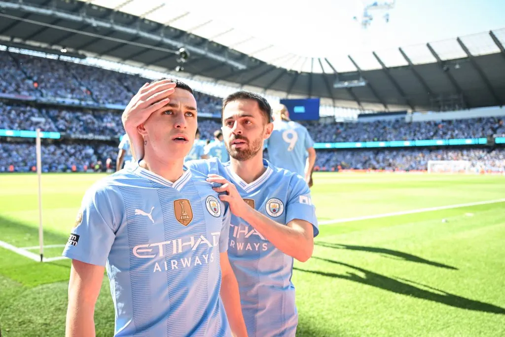 Phil Foden y Bernardo Silva. (Foto: Getty).