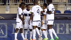 CHESTER, PENNSYLVANIA - JUNE 12: John Yeboah #9 of Ecuador reacts with teammates after scoring the team's second goal during the first half against Bolivia at Subaru Park on June 12, 2024 in Chester, Pennsylvania. (Photo by Tim Nwachukwu/Getty Images)