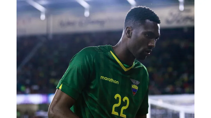 ORLANDO, FLORIDA - MARCH 21: Alexander Dominguez #22 of Ecuador looks on in the first half against USMNT at Orlando City Stadium on March 21, 2019 in Orlando, Florida. (Photo by Harry Aaron/Getty Images)