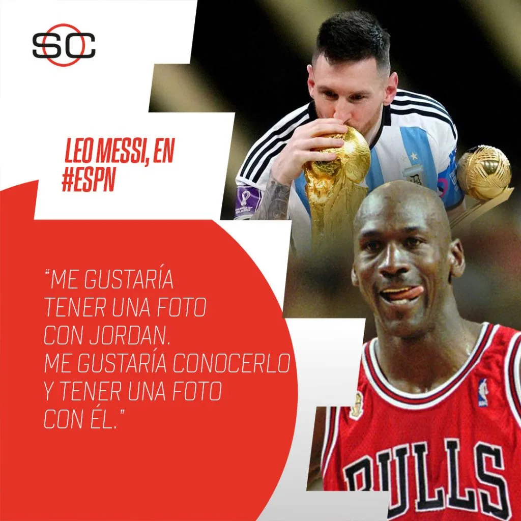 Messi y el deseo con Jordan. (Foto: X / @SC_ESPN)