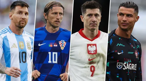 Lionel Messi, Luka Modric, Robert Lewandowski y Cristiano Ronaldo, hoy llegan al Mundial 2026.