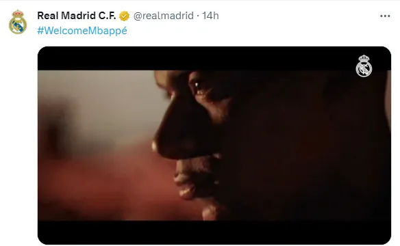 La publicación en X con la que el Real Madrid hizo oficial el fichaje de Kylian Mbappé.