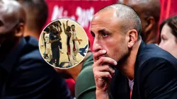 Jugadores de USA y Manu Ginóbili.